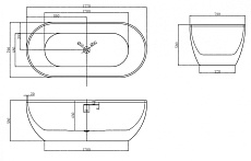 Акриловая ванна Abber AB9241MB 172x79, черный матовый