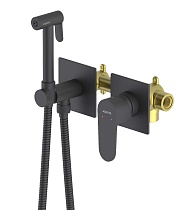 Смеситель Aquatek Оберон AQ1220MB с гигиеническим душем, черный матовый