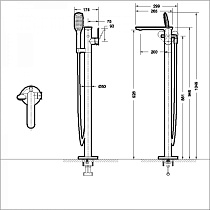 Напольный смеситель Bravat Gina F665104C-B3