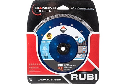Диск алмазный TVH 200 SUPERPRO для твёрдых материалов турбо випер (200х25.4 мм) RUBI 31936
