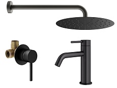 Душевой набор Plumberia IXO KITXO01NO53 черный матовый