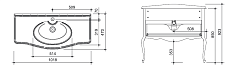 Тумба с раковиной Caprigo Bourget 100 см bianco alluminio