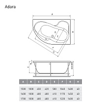 Акриловая ванна Relisan Adara 160x100 см L