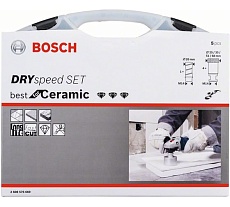 Набор алмазных коронок DrySpeed 4 шт+алмазная фреза Bosch 2608576669