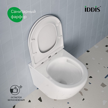 Унитаз подвесной IDDIS Blanco Q безободковый BLQNDSEI25 белый смыв Торнадо