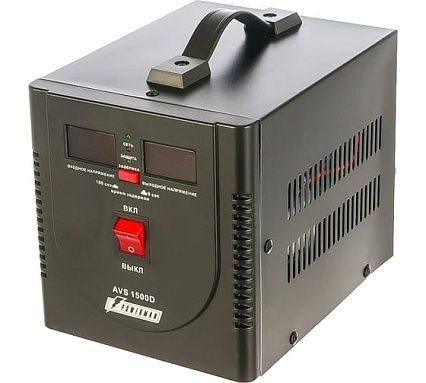 Стабилизатор напряжения Powerman 1ф 1,5 кВА AVS 1500 D Black 6028663