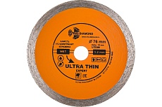 Диск алмазный отрезной сплошной ультратонкий Эксперт hot press (76х10 мм) TRIO-DIAMOND UTE500