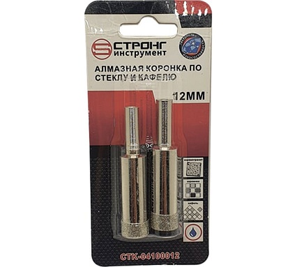 Коронка по стеклу и керамике 12 мм Strong CTK-04100012