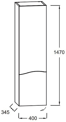 Пенал Jacob Delafon Sherwood 40 см R, состаренный дуб