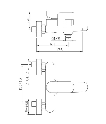 Душевая стойка Agger A0293544 черный