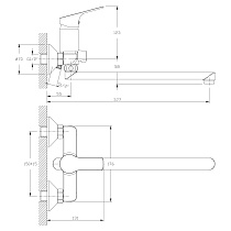 Универсальный смеситель Rossinka RS29-33 хром