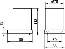 Стакан подвесной Keuco Edition 90 Square 19150019000 хром