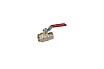 Кран шаровой Giacomini R910, DADO, 1/2, ВВ, ручка-рычаг красный, никелированный R910X023