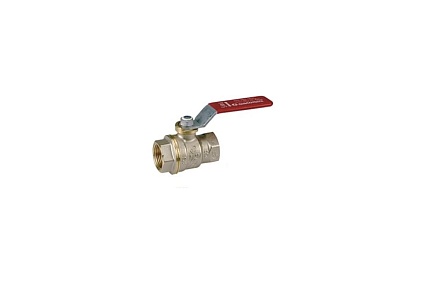 Кран шаровой Giacomini R910, DADO, 1/2, ВВ, ручка-рычаг красный, никелированный R910X023