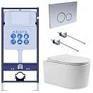 Подвесной унитаз SET Aquatek Мия-020 4в1, кнопка черный матовый