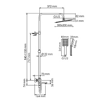 Душевая стойка WasserKRAFT A199.069.141.087.CH Thermo с термостатом, хром