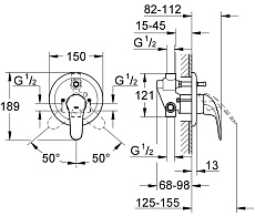 Смеситель для ванны Grohe Euroeco 32747000