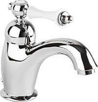 Смеситель для раковины Cezares MARGOT-LSM1-01-Bi с донным клапаном, хром/белый