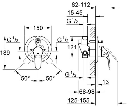 Смеситель для ванны Grohe Euroeco 32747000