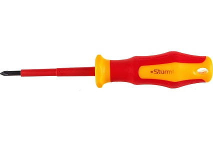 Крестовая отвертка Sturm 1040-17-PH1-80 ДИЭЛЕКТРИЧЕСКАЯ, эрго ручка, PH1х80мм