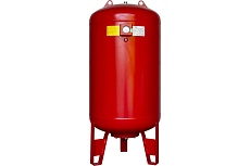 Вертикальный бак с ножками и манометром CRUWA 300 л, 25 бар, присоед. 1 1/4", красный, замен. мембрана epdm, пр-во by oren/турция/ CRW 300 VM 25RED