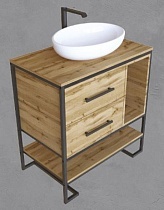 Мебель для ванной 1MarKa Grunge Loft 80 см, напольная, дуб вотан