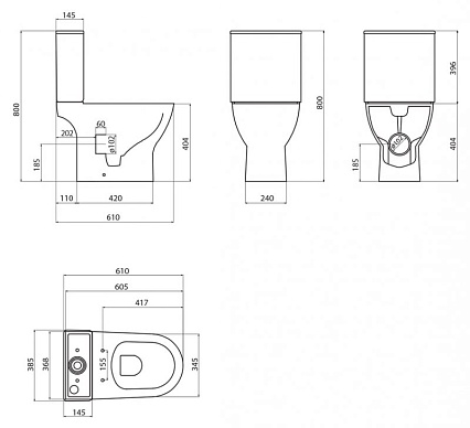 Унитаз-компакт BelBagno Lounge BB045CPR/BB045/051T безободковый