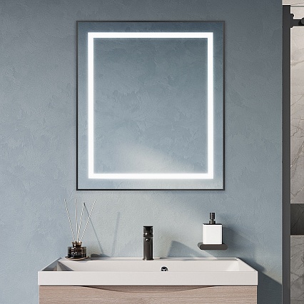 Зеркало BelBagno SPC-KRAFT-700-800-SENS-NERO 70x80 см сенсорный выключатель, черный