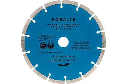 Алмазный диск отрезной по бетону и камню TGS Kobalt 180x22.2xZ14/10x2.4мм TORGWIN S99319