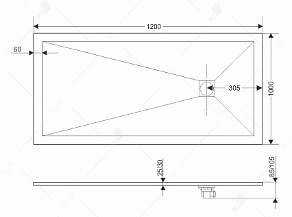 Поддон для душа RGW ST-Be 16152012-03 120x100 бежевый