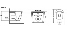 Подвесной унитаз Grossman GR-4411S 37x56x38 безободковый, белый