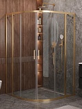 Душевой уголок Cezares MOLVENO-R-22-100+20-C-BORO-IV 120x120 прозрачный, брашированное золото