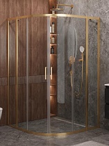 Душевой уголок Cezares MOLVENO-R-22-100+20-C-BORO-IV 120x120 прозрачный, брашированное золото