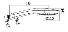 Ручной душ Paffoni Ginevra ZDOC125NO матовый черный