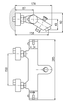 Смеситель для ванны Rav Slezak Termostatic TRM54.5CMATC черный матовый