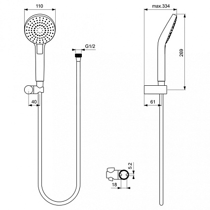 Душевой набор Ideal Standard Idealrain Evo Round L3 B2239AA