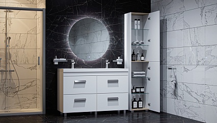 Мебель для ванной Velvex Orlando 120 см, белый матовый