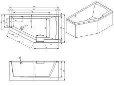 Акриловая ванна Riho Geta Plug & Play 160x90 L с монолитной панелью