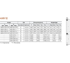 Скважинный насос LEO 4XR 12/26-5.5, 5,5 кВт, 380В, Qном. 12,6 m3h, Hном. 98 m, Qmax. 16,2 m3h, Hmax. 176 m 2085