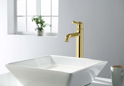 Смеситель для раковины Aquatek Классик AQ1504PG полированное золото