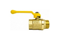 Шаровой кран STI для газа Ду15 Ру16 муфтовый (штуцер-муфта) рычаг D170-00046