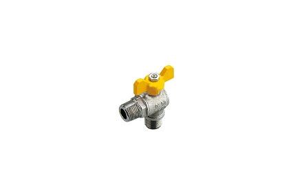 Угловой шаровой кран для газа Tiemme НН, 1/2", желтая бабочка 2220001
