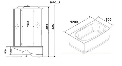 Душевая кабина Niagara Ultra NG-307-01L 120x80 с узором, белый, L