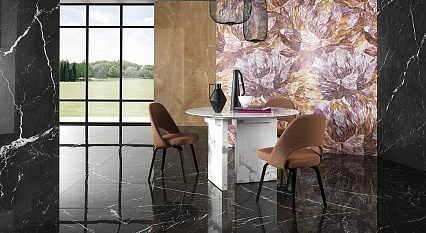 Керамогранит Fap Ceramiche Roma Gold Nero Elegante Brill 60x120 см, fPZ3