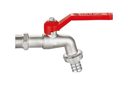 Шаровой кран для шланга DOUBLE-LIN латунный резьбовой Ручка 1"х1 1/4" нар. LL2003 (1"х1 1/4")