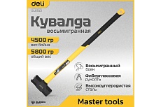 Универсальная кувалда Deli DL6913 4500гр (фиберглассовая рукоятка, углеродистая сталь) 104496