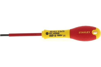 Диэлектрическая отвертка FATMAX 1000V 3.5х75 мм Stanley 0-65-411