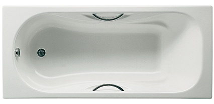 Чугунная ванна Roca Malibu 170x75 см 2309G000R с отверстиями для ручек, с антискользящим покрытием