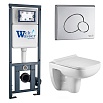 Комплект Weltwasser 10000006481 унитаз Kehlbach 004 GL-WT + инсталляция Marberg 410 + кнопка Mar 410 RD