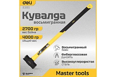 Универсальная кувалда Deli DL6911 2700гр (фиберглассовая рукоятка, углеродистая сталь) 104494